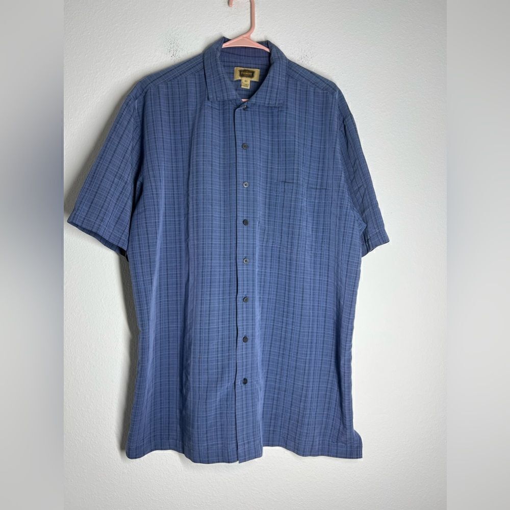 Pre-owned Foundry Men's XL/Tall Button Up Shirt, Blue, Short Sleeve